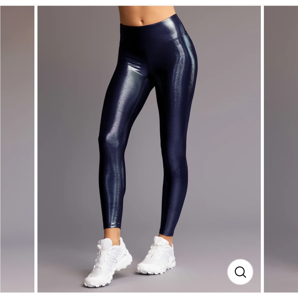 NWT Heroine Sport Metallic Navy Leggings in Marvel Midnight Size Small